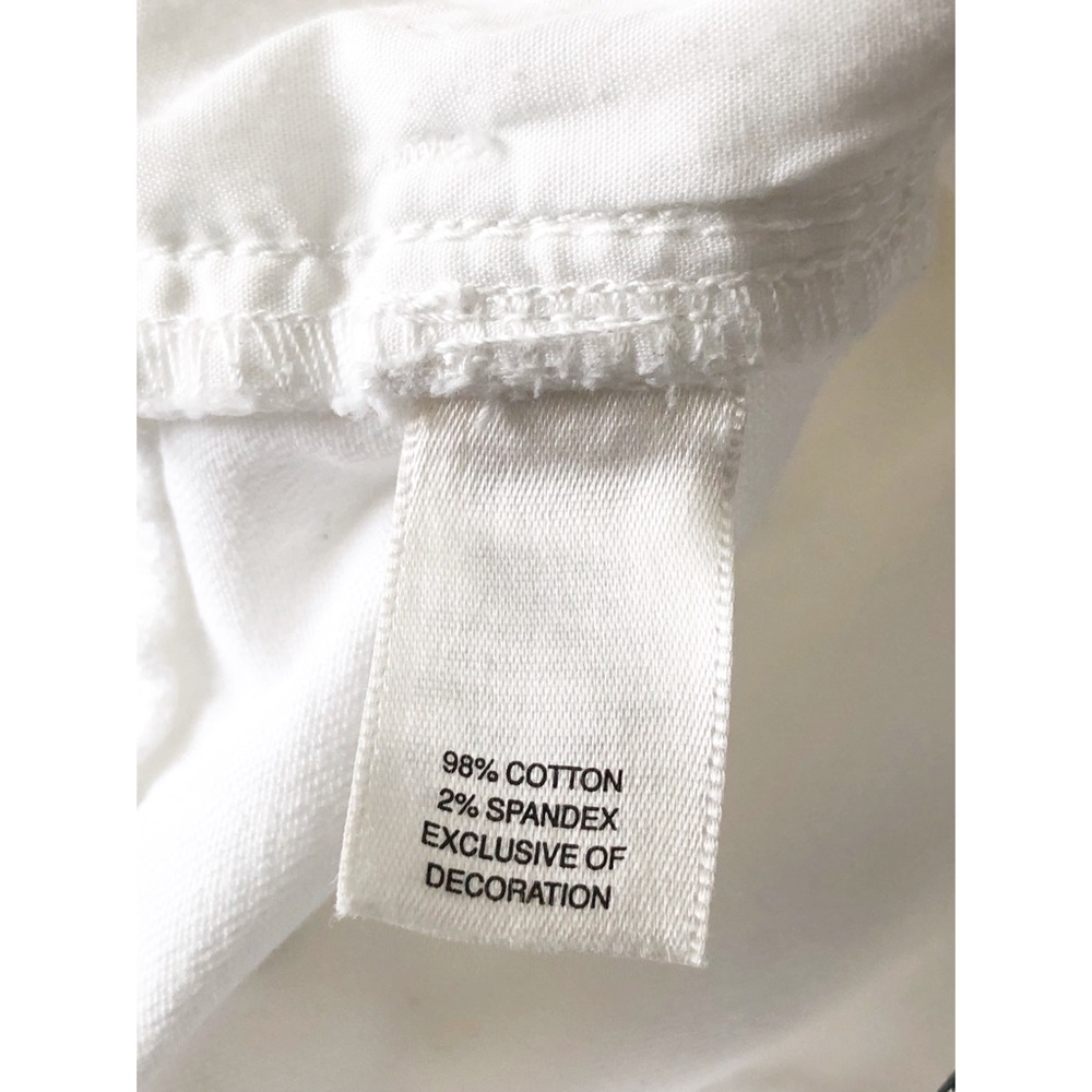 WHBM White Blanc Slim Crop Jeans with Rhinestone Studs and Zipper Bottoms - Picture 7 of 8